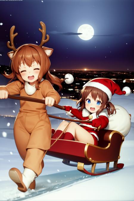Human powered Santa sleigh