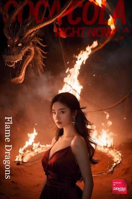 Flaming Dragons · Cover of Fashion Magazine | Art Style LoRA