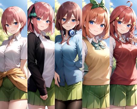 The Quintessential Quintuplets – All Nakano sisters: Ichika, Nino, Miku, Yotsuba, Itsuki