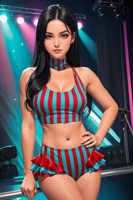 🤡Clown Couture🎪 – Striped Frilled 2 PC Performer Outfit