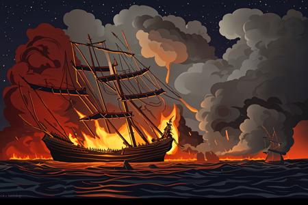 Age Of Sail Battle Painting